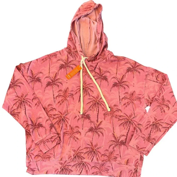 SUNDRY Anthropologie Palm Isle Hoodie Sweatshirt Size Large L  Tropical NWT - Picture 3 of 7